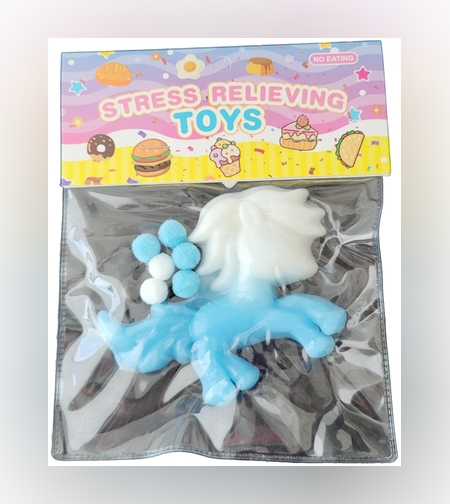 Jucarie Antistres Squishy, Flippy, cu Revenire Lenta, Squeeze Pinch Family, Model Unicorn, Ambalaj Transparent, multicolor