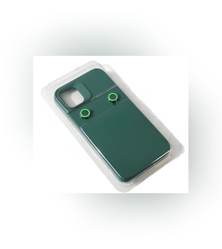 Husa Apple iPhone 13, Flippy, din Silicon Lichid, Interior din Microfibra, Lentile Fosforescente de Protectie Camera, Anti Amprenta, Rezistenta la Socuri, Verde