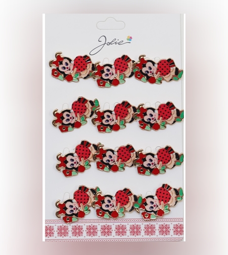 Set 12 Brose Martisor pentru Copii Buburuza pe Flori