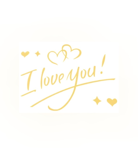 Autocolant I love You, Flippy, Tematica Iubire, 21x29 cm, Auriu