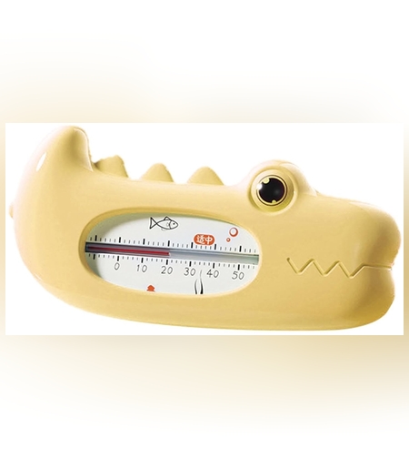 Termometru pentru Baie, Flippy, Plutitor, Rezistent la apa, Multifunctional, Model Crocodil, 2.7x6.5x3.7 cm, Galben