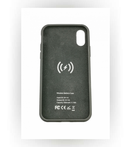 Acumulator extern iFans Battery Case 3000 mAh Wireless pentru Apple iPhone X, Negru