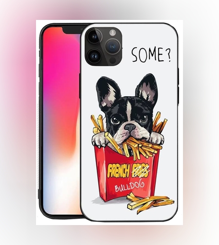 Husa de Protectie, Flippy, Husa de Protectie pentru iPhone 15 Pro Max, din TPU, Imprimeu Bulldog SOME, Alb
