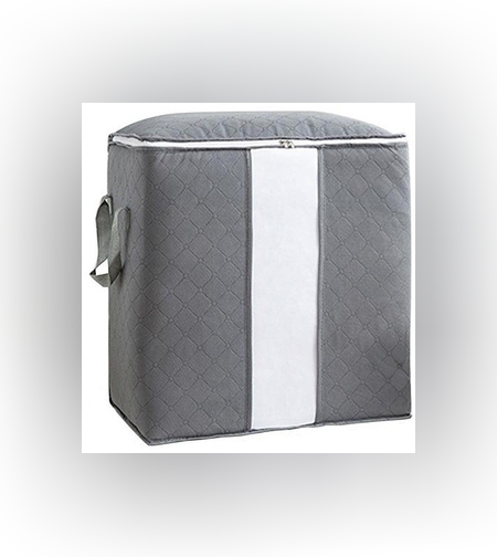 Husa de Depozitare, Flippy, Intrebuintare Multipla, Pliabila, cu Fermoar Bidirectional si Fereastra Laterala Transparenta, Lavabila, 50x48x28 cm, Gri