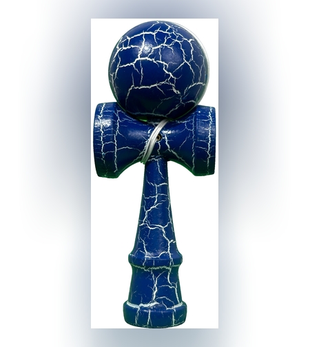 Jucarie Profesionala Kendama, Flippy, din Lemn, 18 cm, Albastru/Alb