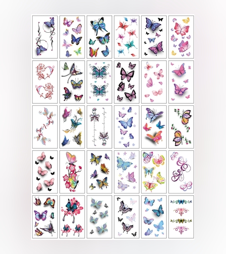 Set 30 Tatuaje Temporare, Flippy, pe Baza de Apa, Model 2, Multicolor