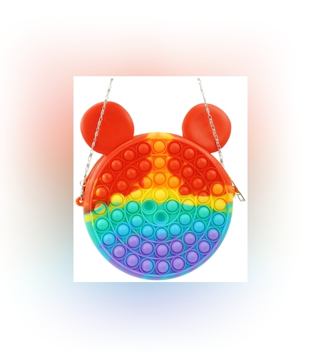 Jucarie antistres din silicon, Pop it Now and Flip It, Flippy, Geanta, Model 1, Multicolor