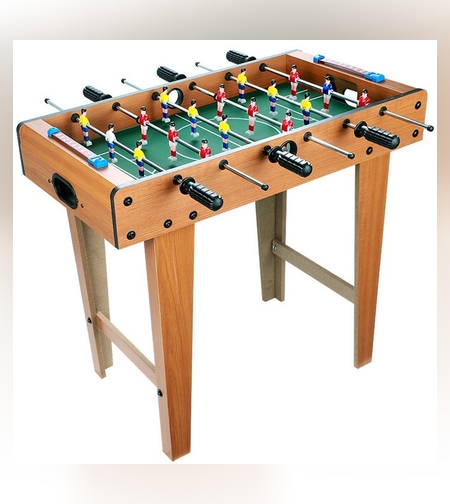 Masa de fotbal cu teren si 18 jucatori Flippy, cu tablou pentru scor, din metal, lemn si ABS, cu Picioare, 69 x 34 x 65 cm, pentru copii si adulti