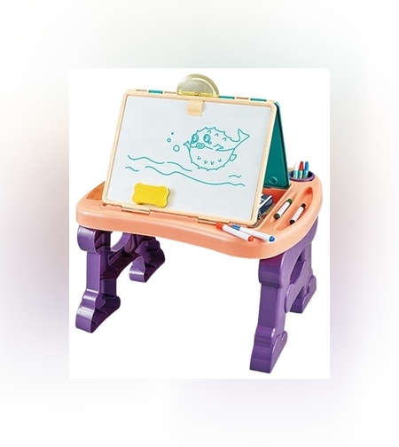 Jucarie educativa pentru copii 2 in 1, masa si tabla pentru desenat