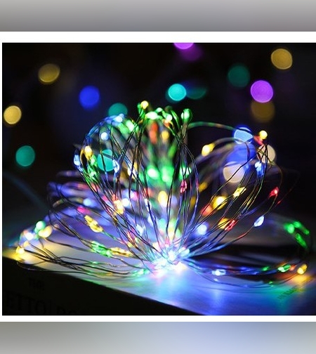 Instalatie de Craciun, Liniara, 20 m, Baterii, 200 LED-uri, Multicolor, 2 Jocuri de Lumini, Fir Cupru, Interior/Exterior, Flippy