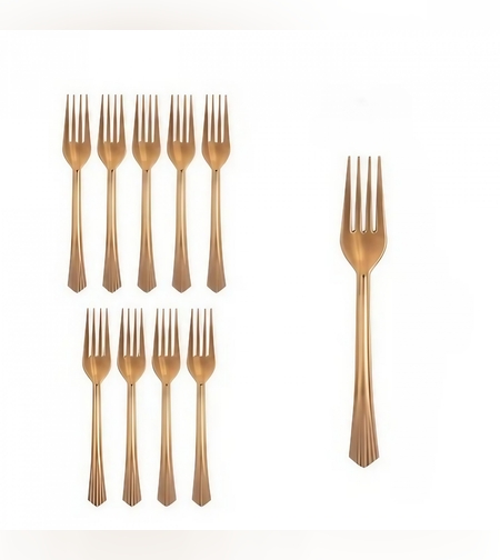 Set 10 Furculite de Unica Folosinta, Flippy, Plastic, 15.5 x 2.5 cm, Bronz