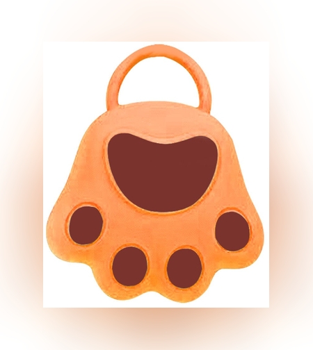 Perie pentru Masajul Scalpului, Perie pentru Sampon, Labuță de Pisică, Dimensiune 7x8 cm, Curatarea si Mentinerea Curata a Parului, Portocaliu