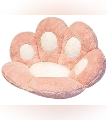 Perna Decorativa, Flippy, Model Laba de Pisica, din Plus, pentru Scaun/Canapea/Podea, 80 x 70 cm, Roz