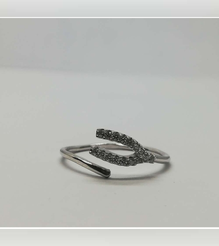 Inel Argint 925 U cu Pietre Reglabil