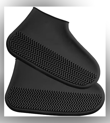 Husa Incaltaminte, Flippy, Impermeabila, Antiderapanta, din Latex, 13 x 13 x 2 cm, Marime M 34-40 cm, Negru