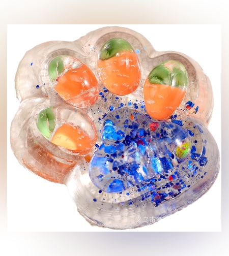 Jucarie Antistres Squishy, Flippy, cu Revenire Lenta, Labuta de Pisica Pufoasa, 7.5 cm, Ambalaj Transparent, Model 270526 Multicolor