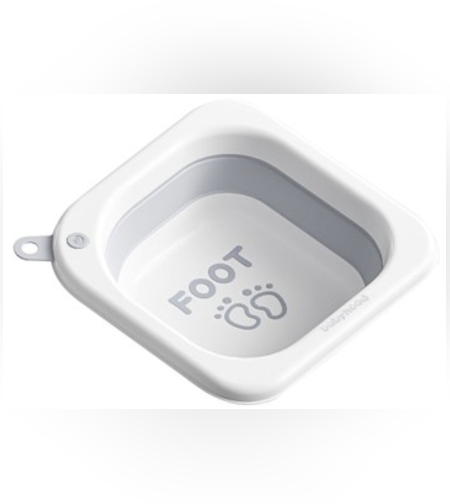 Lavoar Pliabil, Flippy, pentru Copii 1-8 Ani, 28.5x28.5x10 cm, din PE+PP, 3.5l, Model Picioare, Gri