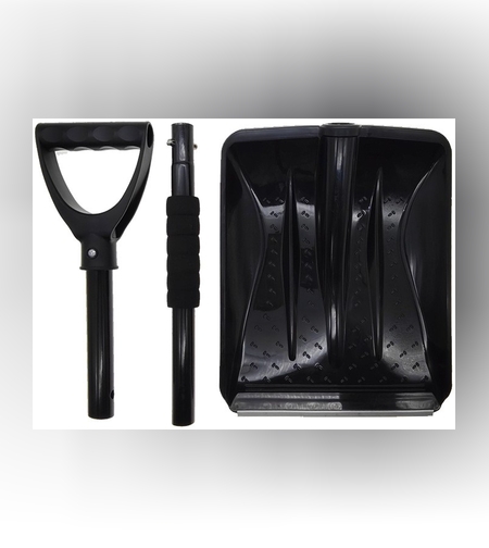Lopata de Zapada, Flippy, Multifunctionala, Demontabila, cu Maner Antiderapant, Aluminiu, Plastic, Solutia pentru Iarna, pentru Deszapezire, 80x11x25.7 cm, Neagra