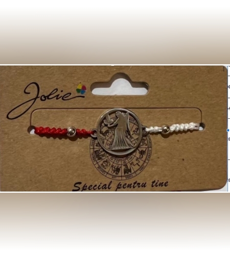 Martisor bratara zodiac, Jolie, 5x9 cm, Fecioara
