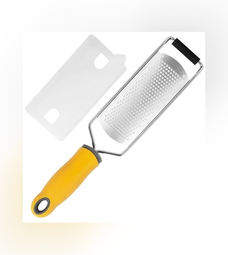 Razatoare manuala Flippy, perie inclusa, Inox, usor de utilizat, 31x6.7 cm, Galben