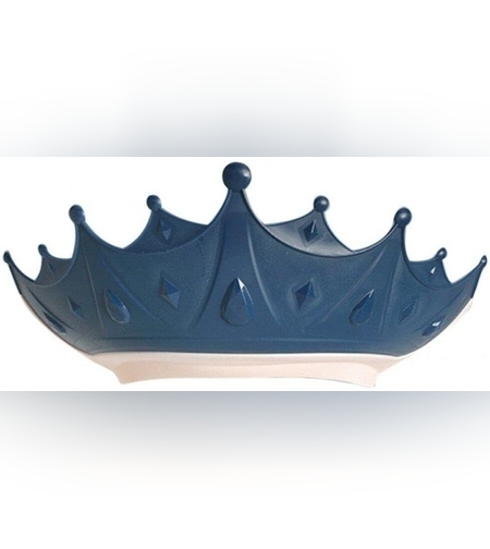 Viziera de Protectie Baie Pentru Copii, Fippy, Model Coroana, Dimensiune ajustabila, Durabil, Usor de curatat, Impotriva Samponului, pentru Ochi si Urechi, TPE+PP, 15x13 cm, Albastru Inchis