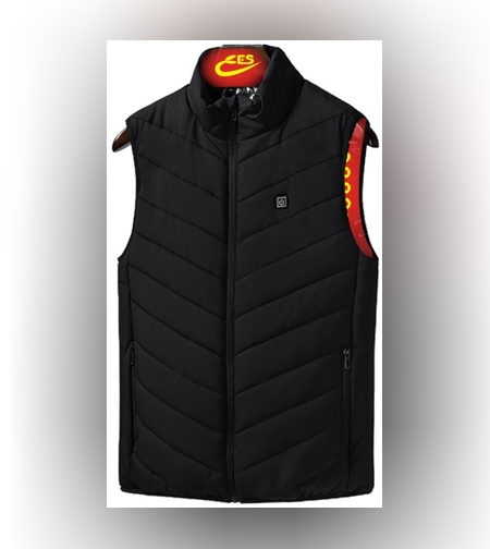 Vesta Inteligenta Incalzita, Flippy, Unisex, 2 Zone de Incalzire, Umplutura Bumbac, 3 Trepte de Temperatura, Incarcare USB, Negru, sub 100 kg, Marime S