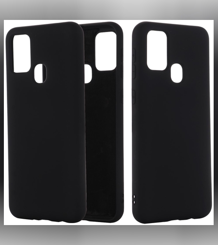 Husa protectie compatibila cu Samsung Galaxy A21S Liquid Silicone Case Negru