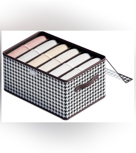 Cutie Depozitare, Flippy, Capac Transparent, Model In Carouri, Model Mic, Maro