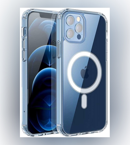 Husa protectie Flippy pentru iPhone 14 Pro Mag Safe, 2 in 1 incarcare si magnet, Silicon si Acril, Transparenta