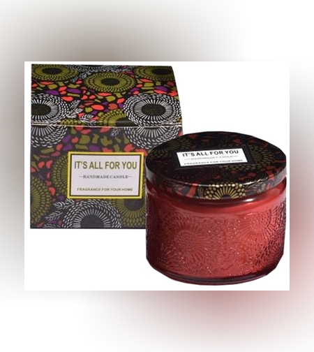 Lumanare Parfumata, Flippy, Model Borcan, Rosu, Aroma de Frezie de pere