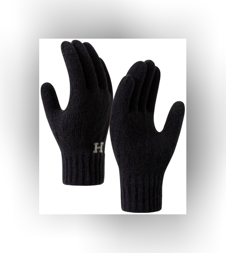 Manusi de Barbat, Flippy, Model H, Functie Touchscreen (ecran tactil), Material Acril Tricotat, Manseta Elastica, Interior Catifelat, Marime Universala, Negru