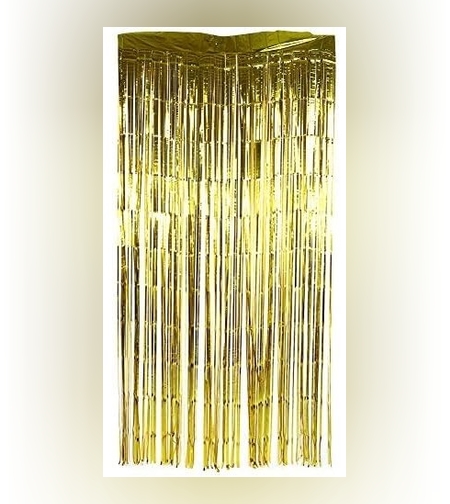 Perdea Franjurata, Flippy, Model Decor Petrecere, pentru Fundal de Poze, Amenajare Colorata a Petrecerii, Dimensiune 100x200 cm, Gold