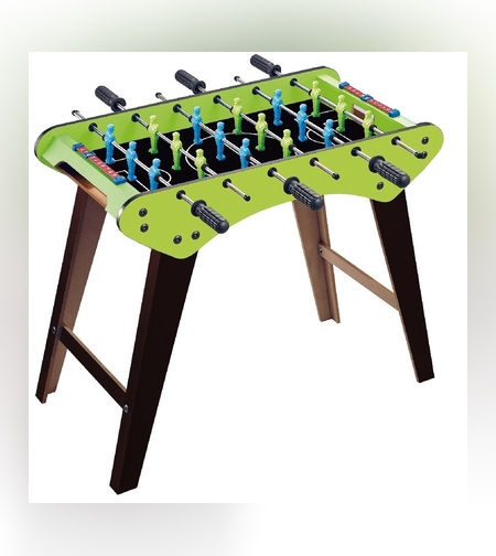 Masa de Fotbal, Flippy, cu Picioare, 6 Manere, Tablou de Scor, 71.3 x 14.6 x 36 cm, din Lemn/Otel/ABS, Verde