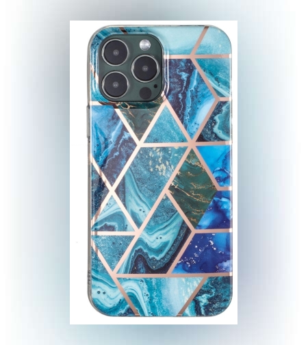 Husa protectie pentru Huawei P Smart 2020 Soft IMD TPU Marble Geometric Albastru
