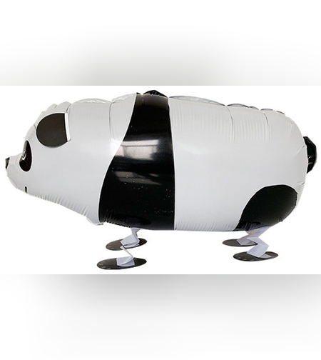 Balon din Folie Metalizata, Flippy, Figurina Animata, Model Panda, 74x42 cm, Ambalaj Individual, Pai Inclus, Umflare cu Aer sau Heliu, Alb-negru
