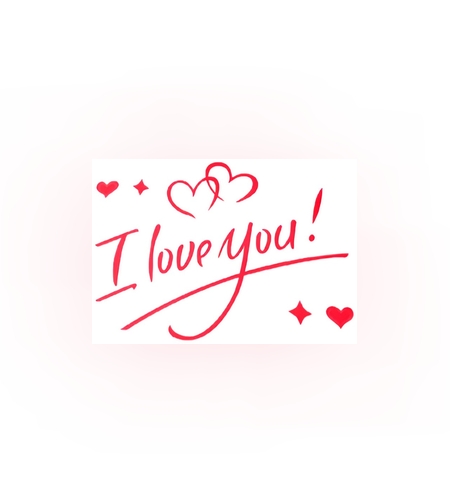 Autocolant I love You, Flippy, Tematica Iubire, 21x29 cm, Rosu