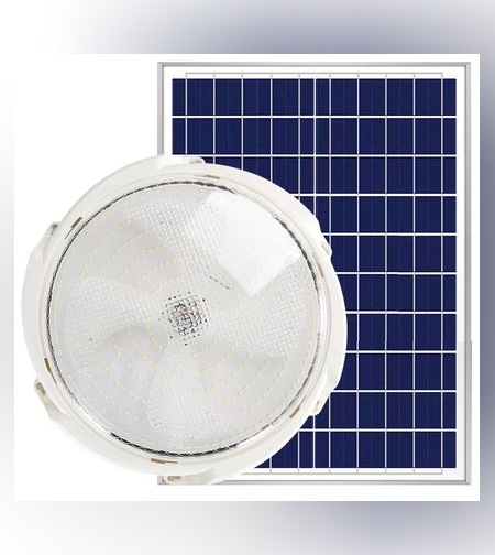 Plafoniera solara Flippy, 50 W, diametru 200 MM, cu telecomanda, lungime prelungitor 4.6 m alb rece