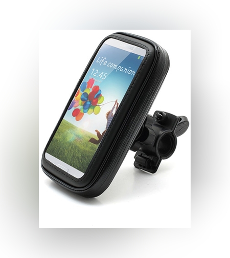 Suport husa telefon mobil Flippy pentru bicicleta si motocicleta, rezistent apa si socuri, touchscreen, 360 rotativ, negru, 4.8 - 5.4 inch