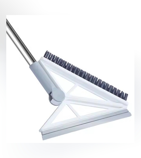 Matura Telescopica, Flippy, cu Doua Capete - Perie/Racleta 23 cm, Lungime 110 cm, din Plastic/Otel/Silicon, Gri