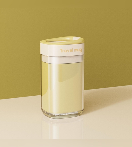 Cana Multifunctionala pentru Voiaj, Flippy, cu Functii de Depozitare si Suport Articole Igiena Dentara, 13 x 6.8 x 6 cm, Galben