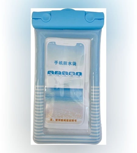 Husa subacvatica Cushion Waterproof Flippy, Snowproof, Universala, Dungata, cu Snur, pentru telefon sau documente, Bleu