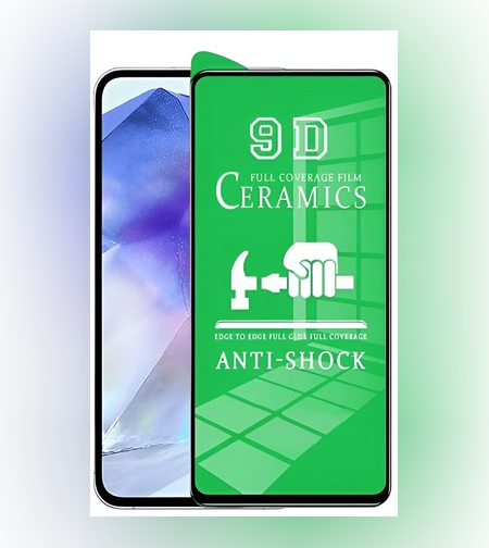 Folie de Protectie Ceramica, Flippy, Compatibila cu Samsung Galaxy A35 4G, A35 5G, Ceramics 9D, Antisoc, Margini Negre, Transparent