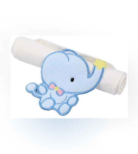 Prosop Absorbant, Flippy, din Bumbac, pentru Bebelusi, 19x28 cm, Model Elefantel, Alb