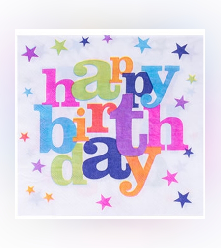 Set 10 Servetele Happy Birthday, Flippy, pentru Petrecere, Tematica Aniversare, 33x33 cm, Multicolor