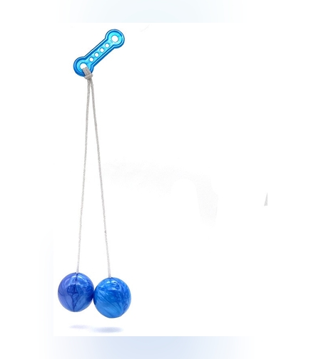 Jucarie interactiva cu bile, Flippy, Clackers ball, antistres, Albastru, 40 mm