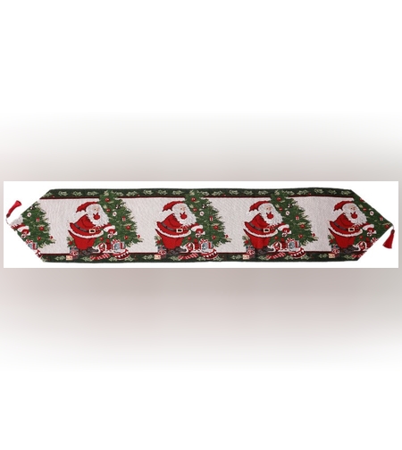 Napron Decorativ pentru Masa, Flippy, Model Mos Craciun, Tematica Craciun, 35 x 180 cm, Rosu/Verde