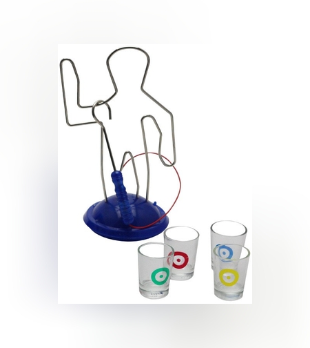 Joc de baut, Buzz Wire, Flippy, pentru Petreceri, Distractie, Pahare de Shot din Sticla Incluse, 4 Jucatori, Multicolor