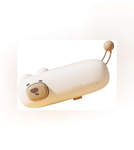 Aparat de Sigilat Ambalaje, Flippy, Incarcare USB Tip C, 400 mAh, 10.2 x 3.7 x 4.3 cm, Model Ursulet, Maro