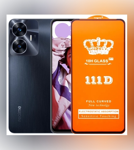 Folie Sticla Securizata pentru Realme C55, Flippy, Sticla de Protectie Compatibila cu Realme C55, Full Cover 111D, HD, Margini Negre, Transparenta