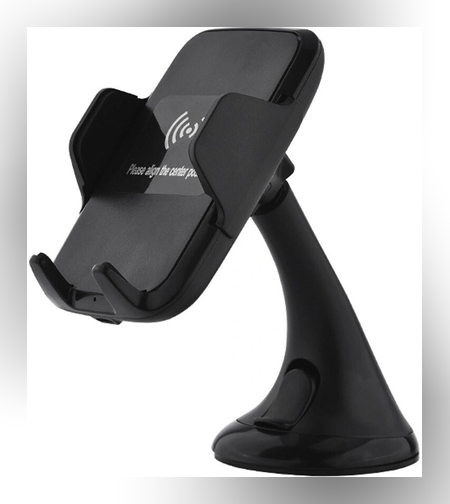 Suport auto cu incarcare wireless (inductie) 10W W001 Negru